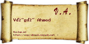Vágó Ahmed névjegykártya